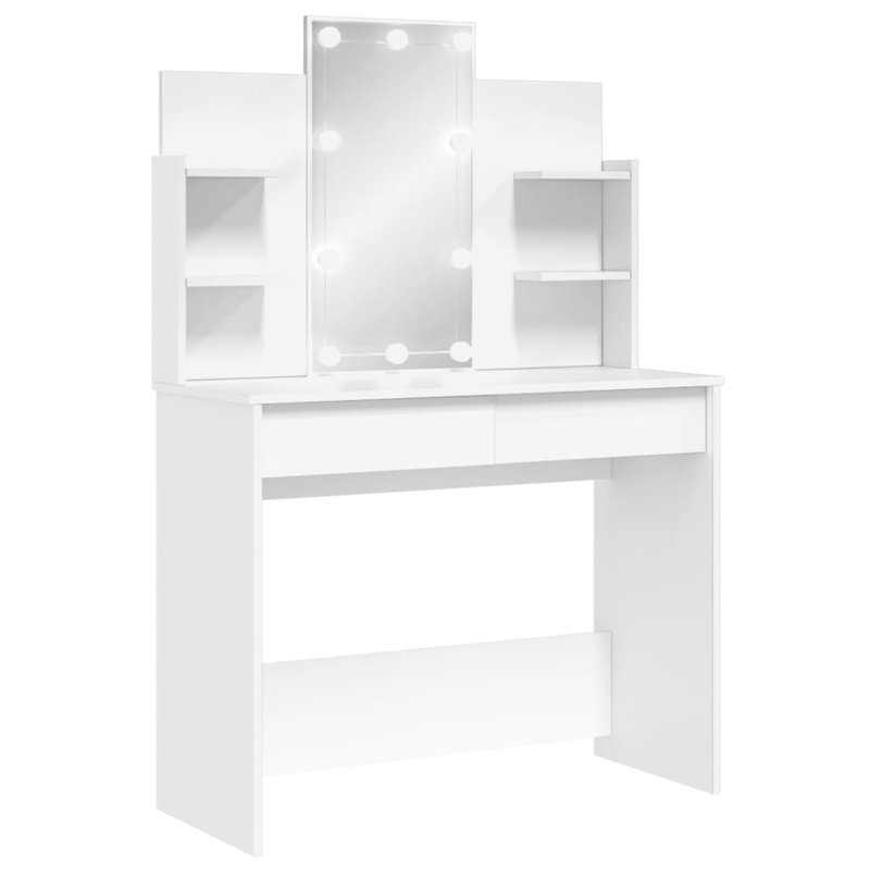 Micsunel Dressing Table with Mirror, White