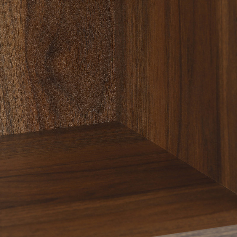 Kylee 3-Tier Open Shelf Bookcase, Columbia Walnut, (3 Shelves) 80cm H x 60cm W x 24cm D