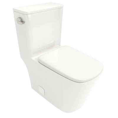 White Ceramic Toilet With Stable And Powerful Flushing - Soft Closing Seat, Siphon Flushing, Low Water Absorption, Robust One Piece Clean Close Potent