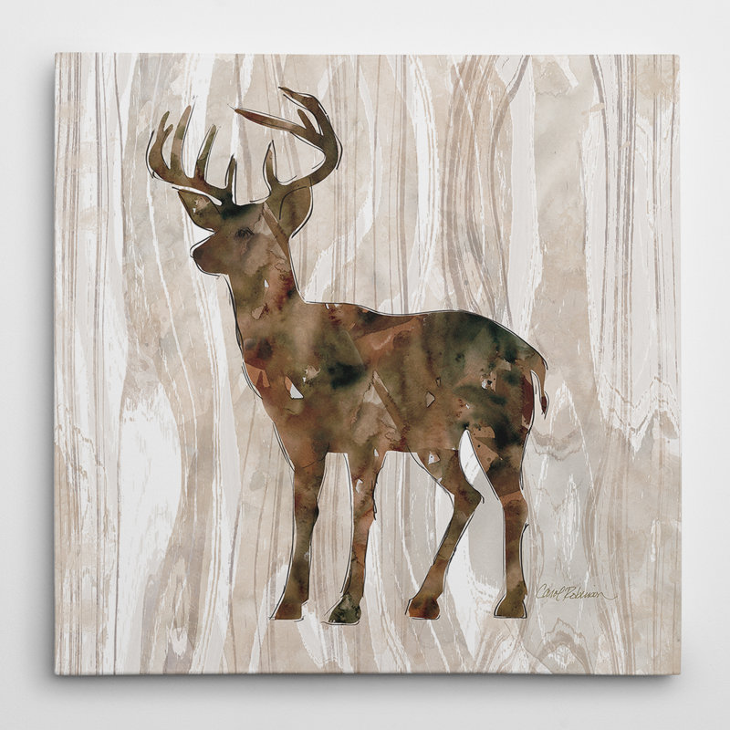 « pin forest cerf », impression sur toile, H 32 po x l 32 po x P 1,5 po
