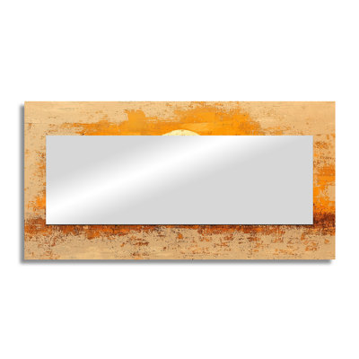 Sunset Elephant In The Golden Desert I - Elephant Animal Wall Mirror Art - Printed On Metal