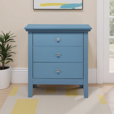 Lausanne Teal 3 Drawers Nightstand