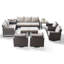 Ensemble de conversation pour l'extérieur en osier pour 9 personnes avec chaises pivotantes et rangement Ingvald-351536289