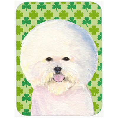 Shamrock Lucky Irish Wood Glass Cutting Board