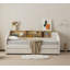 Lit de jour simple avec tablette et tête de lit tapissier 2 tiroirs Guisselle -714781695