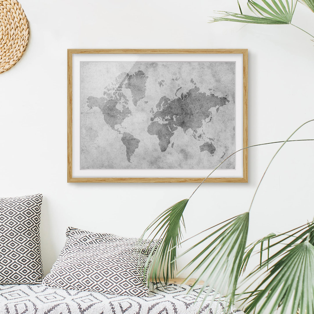 Gerahmtes Poster Vintage World Map II