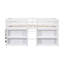 Twin Size Kid Low Loft Bed With Two-Tier Shelves And LED Light For White Colour