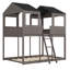 Wood Bunk Bed With Roof, Window, Guardrail-1492510295