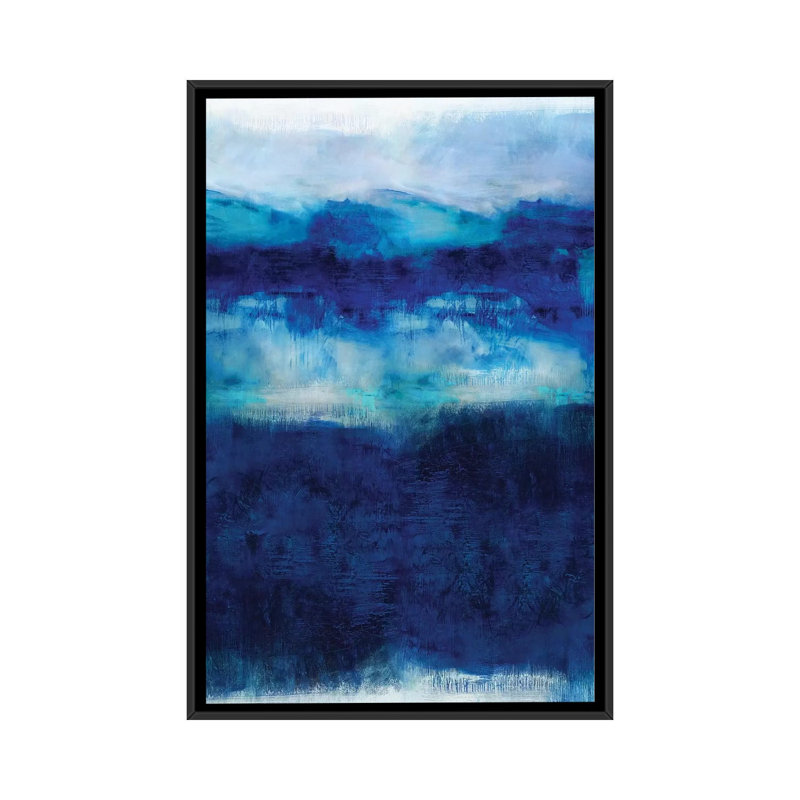 «Indigo Dawn», impression sur toile, H 26 po x l 18 po x P 1,5 po, Toile encadrée noire, Pas de tapis
