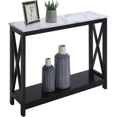 Concepts Oxford Console Table 39.5" - Sofa Table With Storage Shelf, Transitional Entryway Hall Table For Living Room And Bedroom, Display Foyer Table by Latitude Run