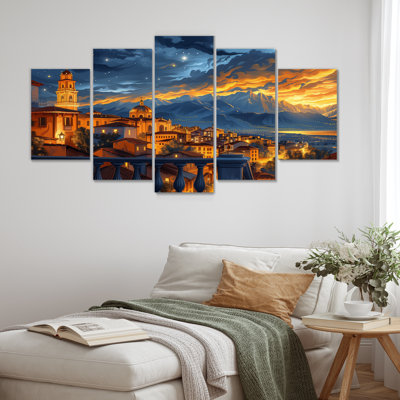 Chassidy - City Buildings Wall Art Living Room Set