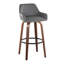 Tabouret de bar et de comptoir à hauteur fixe Cassiopeia avec pieds en bois cintré-94885246-94885248-94885243