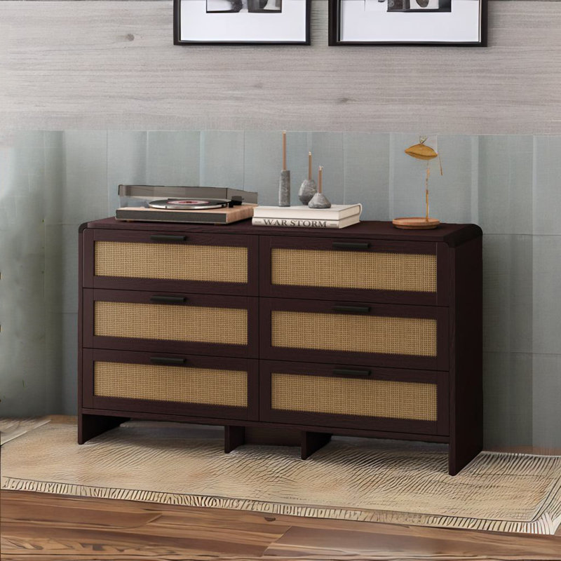 Armoire de coin en rotin, Brun