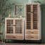 Vitrines en bois manufacturé beige et Burlywood