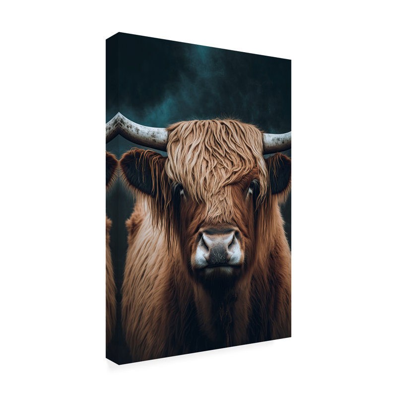 Hango Highland Cow, reproduction d'art sur toile, H 19 po x l 12 po x P 2 po