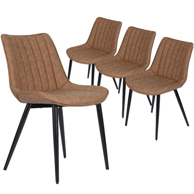 Corrigan Studio® 4 PCS Faux Leather Dining Chairs