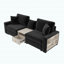 Canapé modulaire rembourré 95,7 po avec accoudoirs de rangement et console centrale pour salon Modern-1378931836-1378931833