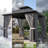 12 Ft. W x 10 Ft. D Heavy-Duty Aluminum Frame Outdoor Gazebo with Double-Layer Galvanized Steel Roof, All-Weather Metal Gazebo Includes Curtains, Mesh Netting and Anchor Kit for Patio & Backyard-130063995
