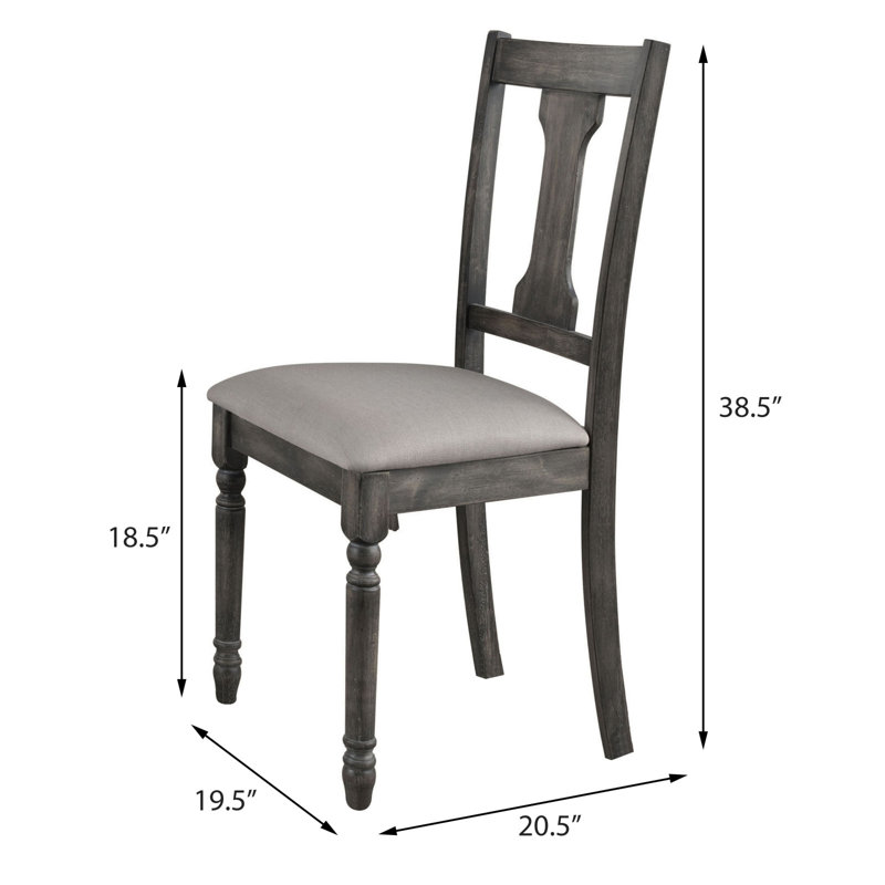 Ensemble de 2 chaises d'appoint à dossier ouvert brun clair et gris patiné