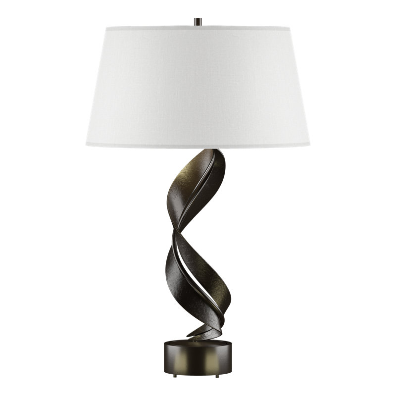 Folio 25.1" Table Lamp, Natural Anna, Dark Smoke