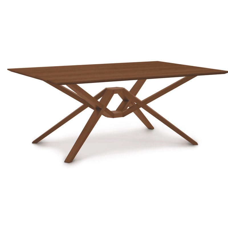 Exeter 48" Fixed Solid Wood Dining Table, 72" L x 48" W, Saddle Cherry