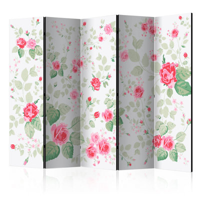 225cm W x 172cm H 5 - Panel Wood Folding Room Divider