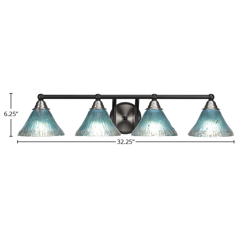 Ayrshire 4-Light Bath Bar, Matte Black/Brushed Nickel