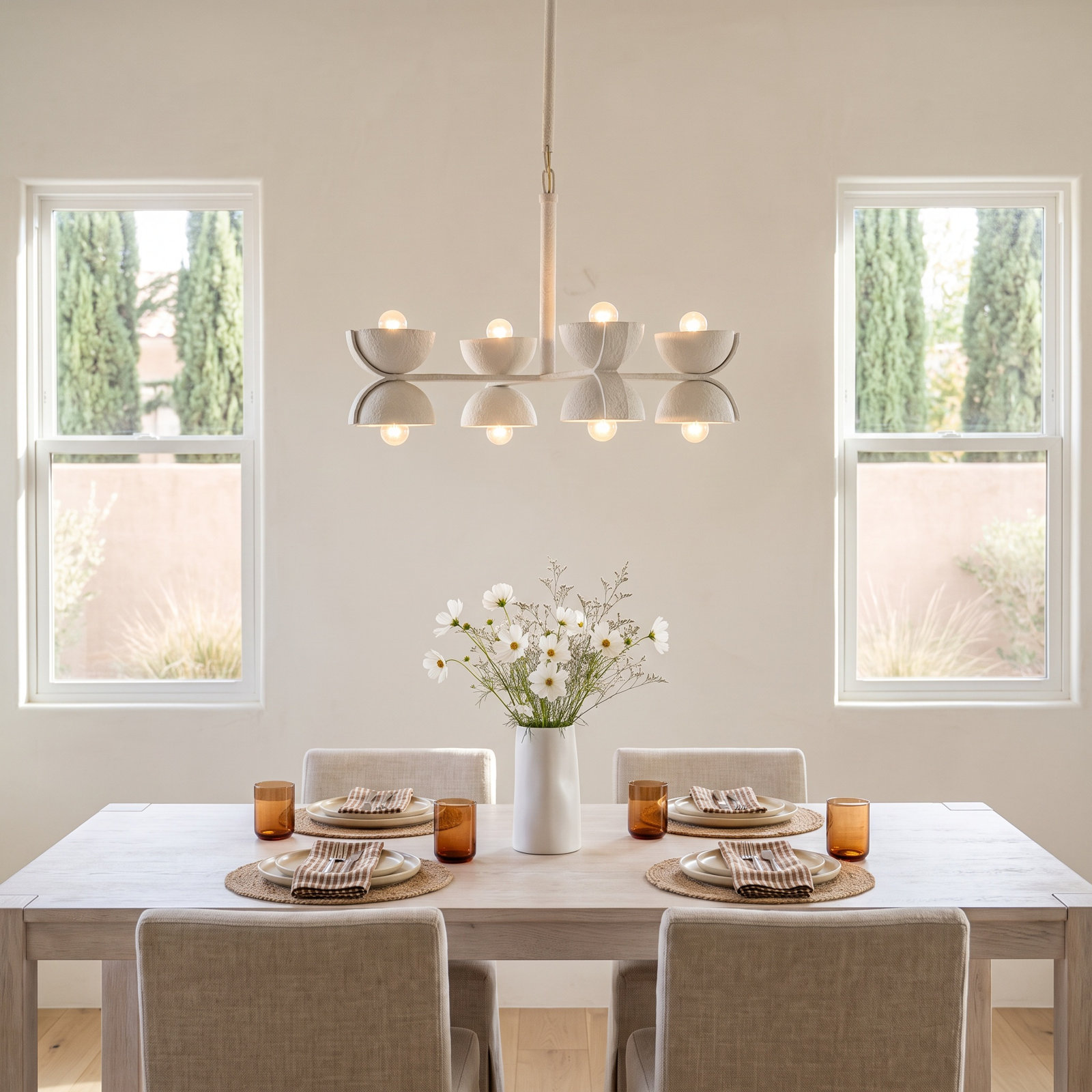 Alyshia 8 - Light Metal Sputnik Chandelier, White