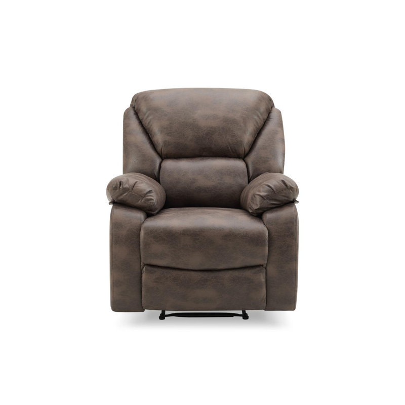 Rivka Vegan Leather Reclining Sofa, Brown