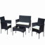 Ensemble de meubles de patio en rotin pour 4 pièces