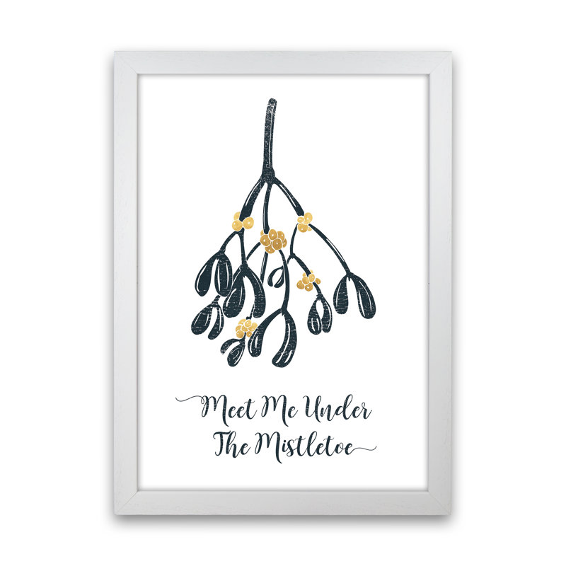 The Mistletoe - Print, 34cm H x 25cm W x 3cm D, White Framed