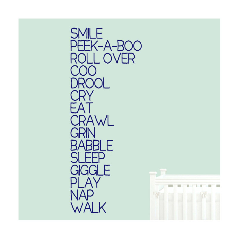 Décalcomanie murale « baby words », Bleu marine