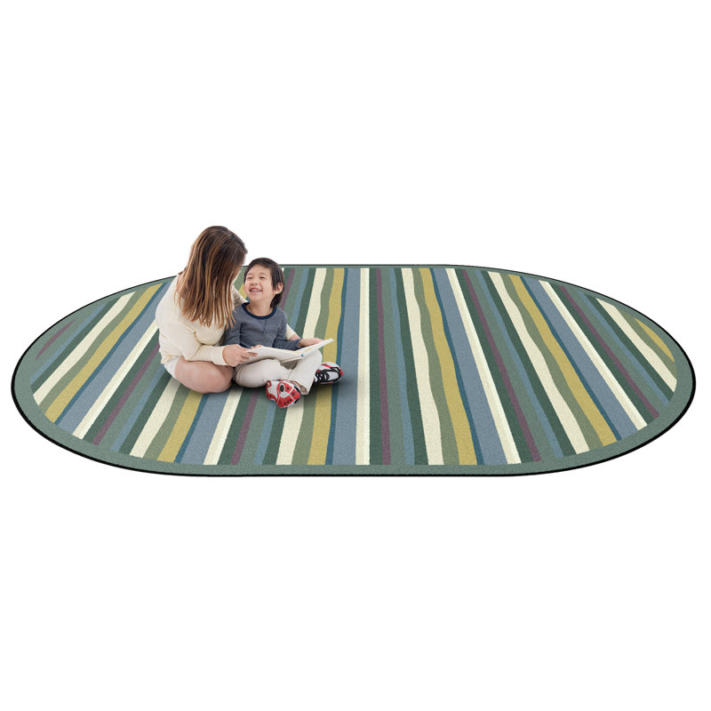 Just for Kids Yipes Stripes Area Rug, Oval 3'10" x 5'4"