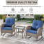Ensemble de canapé d'extérieur en rotin 5 pièces avec chaises berçantes et foyer-634539433
