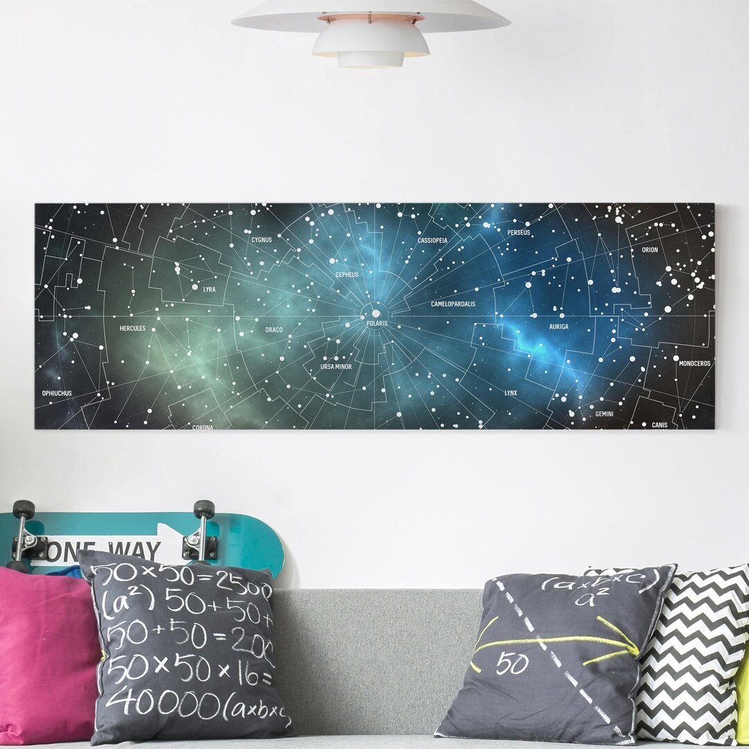 Leinwandbild Sternbilder Karte Galaxienebel