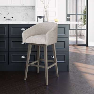 Tabouret pivotant à hauteur réglable en bois et en tonneau Dorreen