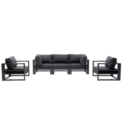 Aynath 88.9" Wide Outdoor Patio Sectional with Cushions by Hokku Designs