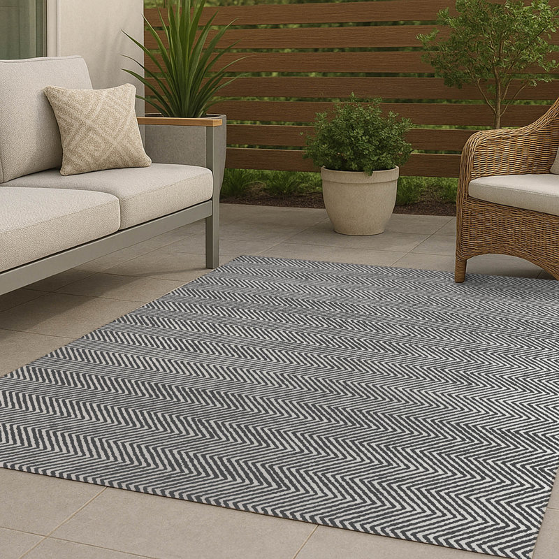 Tapis extérieur à chevrons antidérapants, Rectangulaire 2 pi x 3 pi