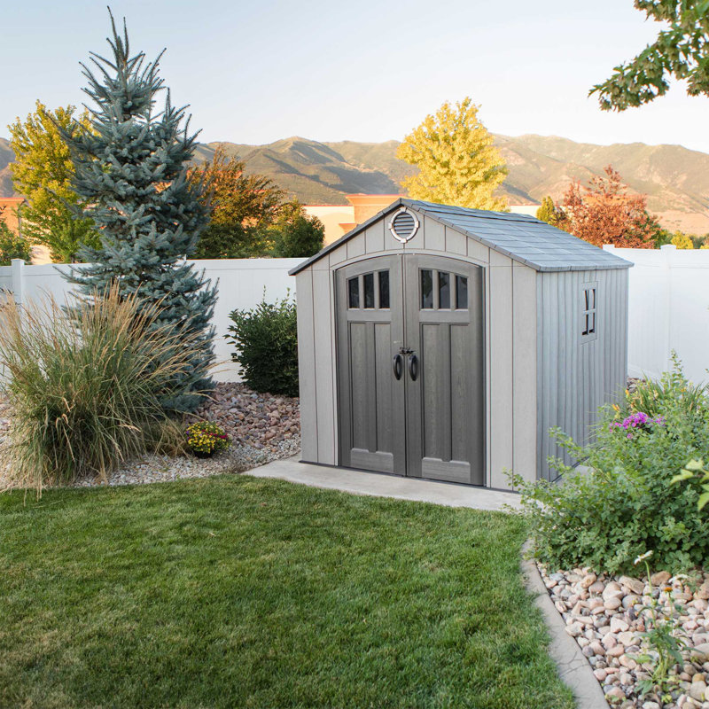Lifetime 8 Ft. x 10 Ft. High-Density Polyethylene (Plastic) Outdoor Storage Shed with Steel-Reinforced Construction