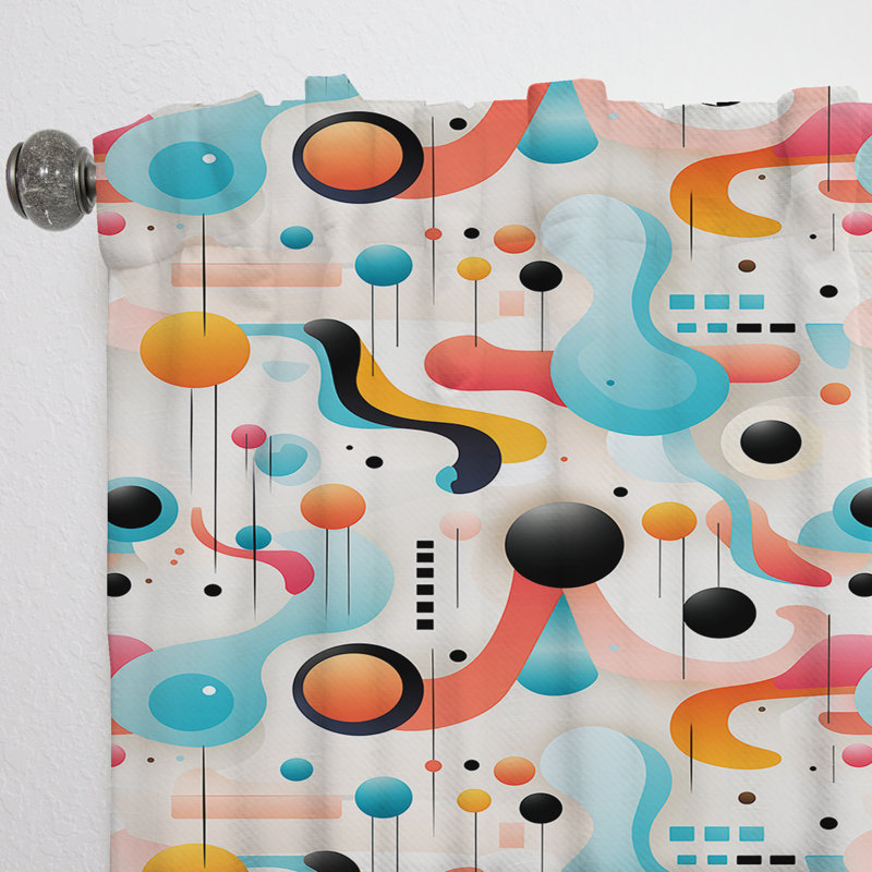 Trendy Patterns 1970s Style III - Rideau en velours moderne - obscurcissant - 1 panneau, L 52 po x L 95 po