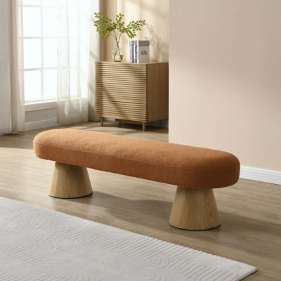 Banc de salle à manger pour la salle à manger, banc de chambre à coucher rembourré dans le vestibule, repose-pieds Boucle pour le salon, pieds en bois avec tabouret, capacité de poids de 300 lb