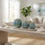 Boules décoratives en céramique ajourée pour la décoration intérieure - Sphères décoratives modernes à poser sur une console ou dans un salon - Lot de 3, 15 cm, 12,5 cm, 10 cm