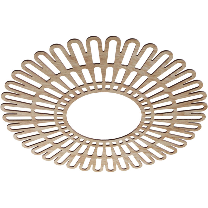 Médaillon de plafond en bois Cornellius, Chêne rouge, H 36 po x l 36 po x P 0,38 po