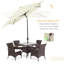 Parasol de jardin inclinable, parasol de marché avec manivelle blanc crème
