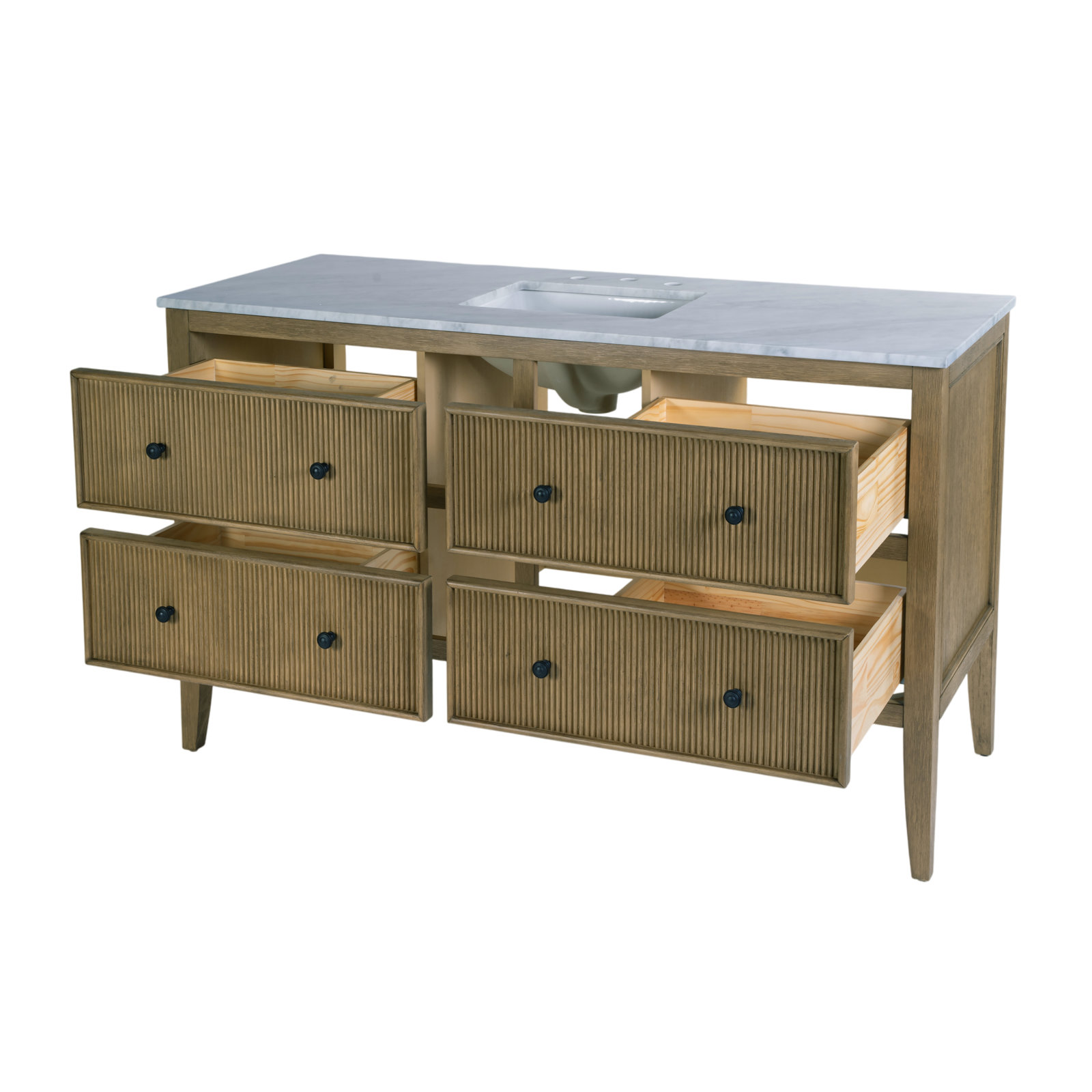 Keaton 60" Carrara Marble Single Bathroom Vanity