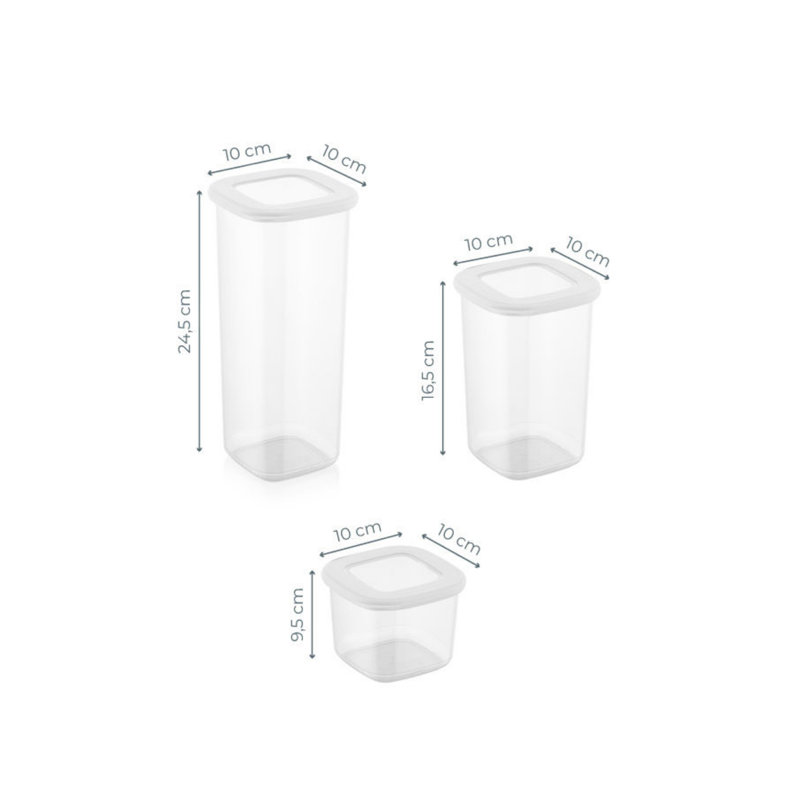 12-Piece Storage Box Set, White, 3 Sizes: 4 x 4 x 3.8 in (500 ml), 4 x 4 x 6.5 in (1200 ml), 4 x 4 x 9.6 in (1750 ml) | 100% BPA-Free Plastic | Ideal for Organizing Home, Office, and Crafts