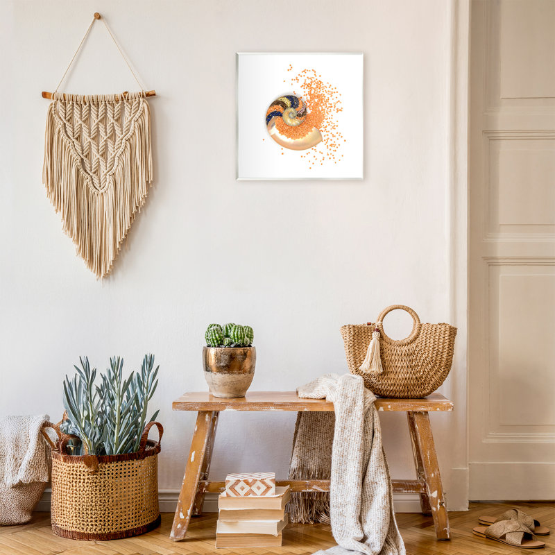 Plaque murale orange en spirale Nautilus, design par Beth Adoette