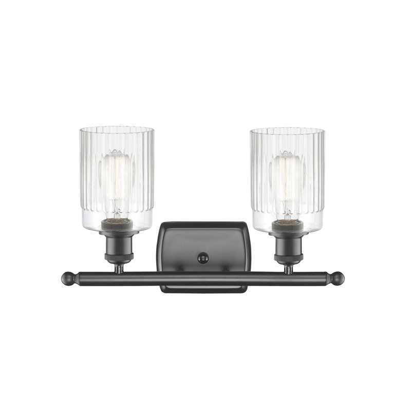 Éclairage pour meuble-lavabo à intensité variable 2 lumières Kamena, Transparent, Bronze huilé, Ampoule non incluse