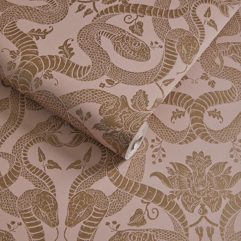 Anaconda 32.8' L x 26.88" W Wallpaper Roll, Dusky Pink
