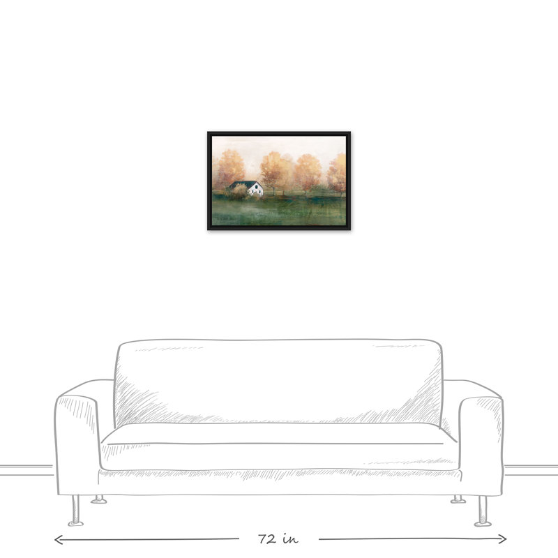 Paysage d'automne, H 17,75 po x l 25,75 po x P 1,75 po